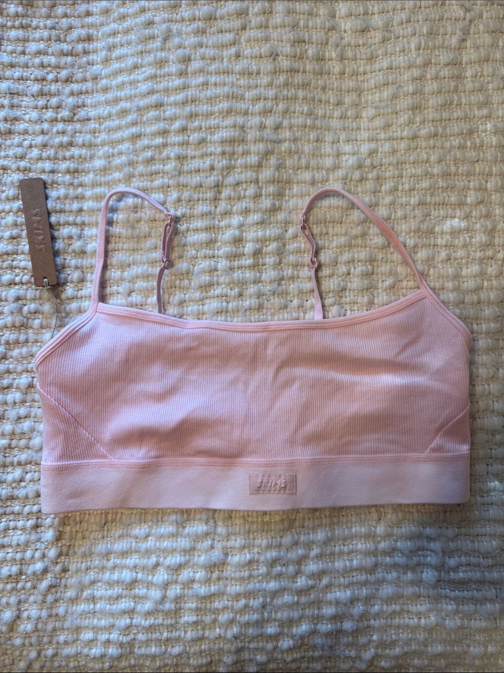 SKIMS Light Pink Ribbed Bralette